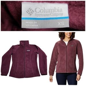 Columbia Benton Springs Full Zip Fleece  Maroon/Wine Womens Sz XS